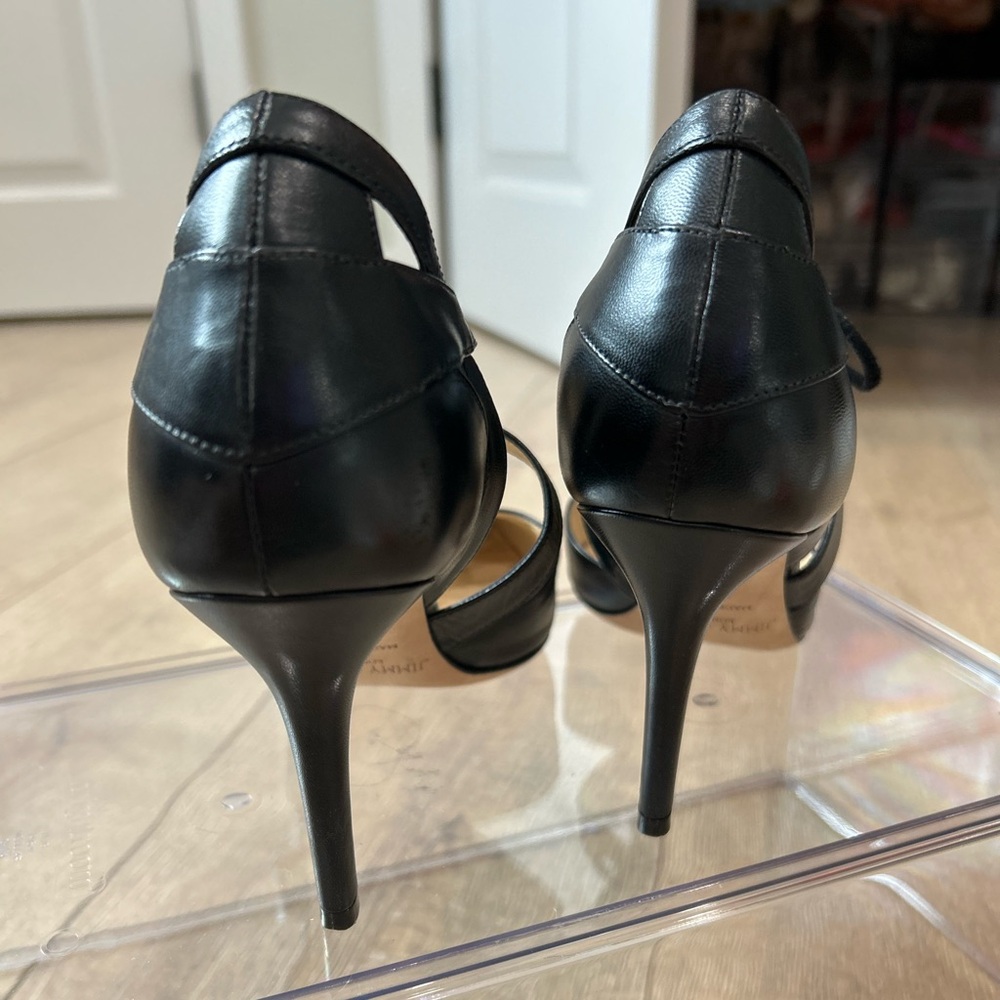 Jimmy Choo black leather heels.  So cute. - Picture 3 of 9